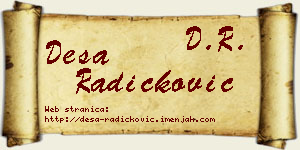 Desa Radičković vizit kartica